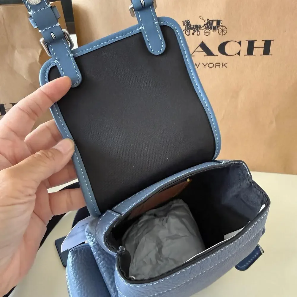 Coach Men's Sprint Sling Pack In Leather/Black Copper/Light Denim CBF63 NWT